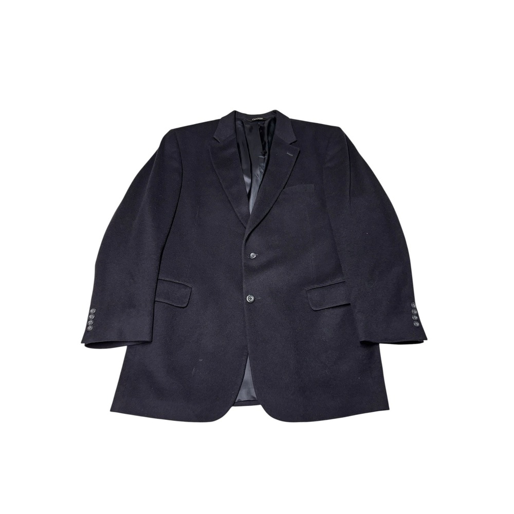 Jos. A. Bank Mens 44L 100% Cashmere Overcoat Black Gordon Topcoat - Picture 1 of 13